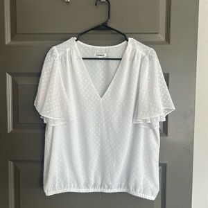 Express White V-Neck Women's Top